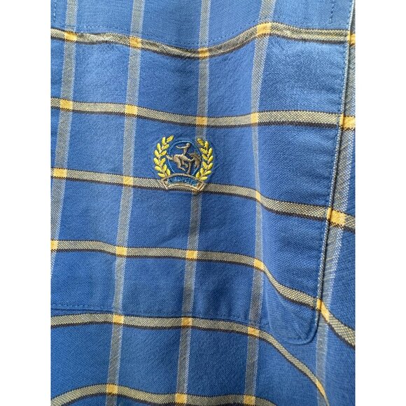 Cinch Plaid Long-Sleeve Button-Up Shirt Blue And Yellow Size Large - Picture 3 of 7
